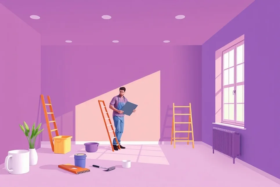 Intérieur rénové après travaux de peinture à Passy
